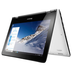 Lenovo Yoga 300 Convertible Laptop, Intel Celeron, 4GB RAM, 500GB, 11.6 Touch Screen, Snow White